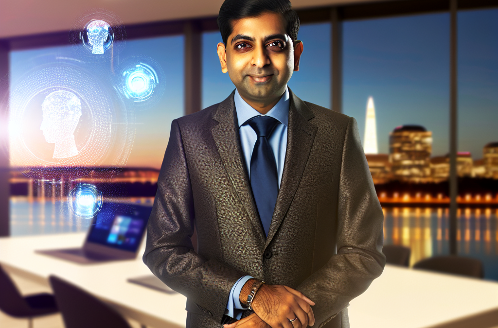 Business leader in a modern office reflecting AI and education innovation in Northern Virginia