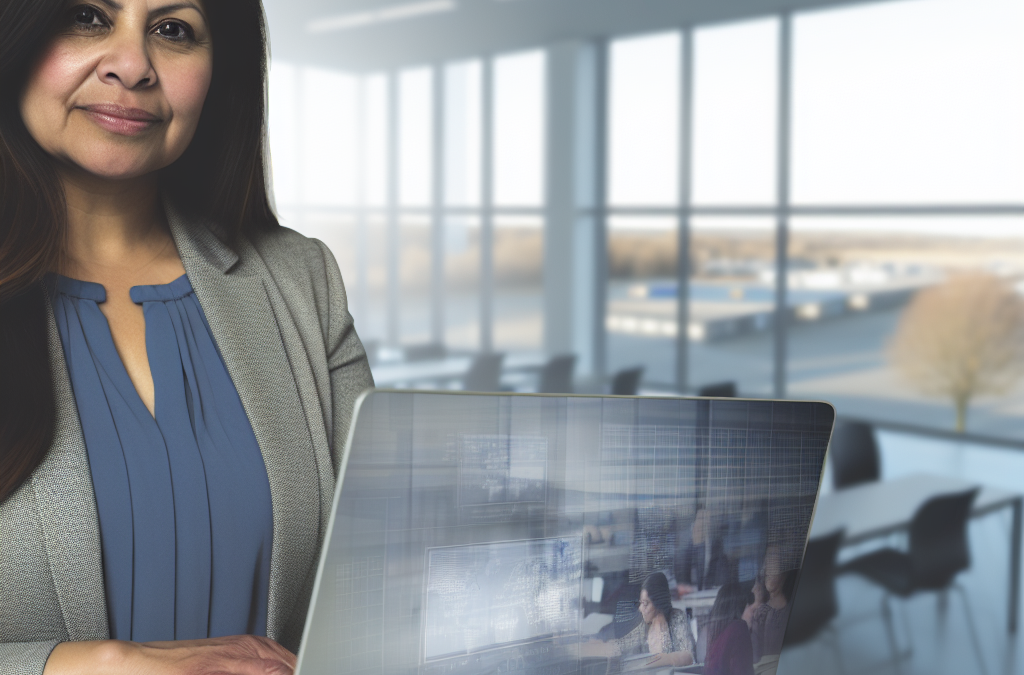 Business leader reviewing AI and education strategy in a modern Northern Virginia office