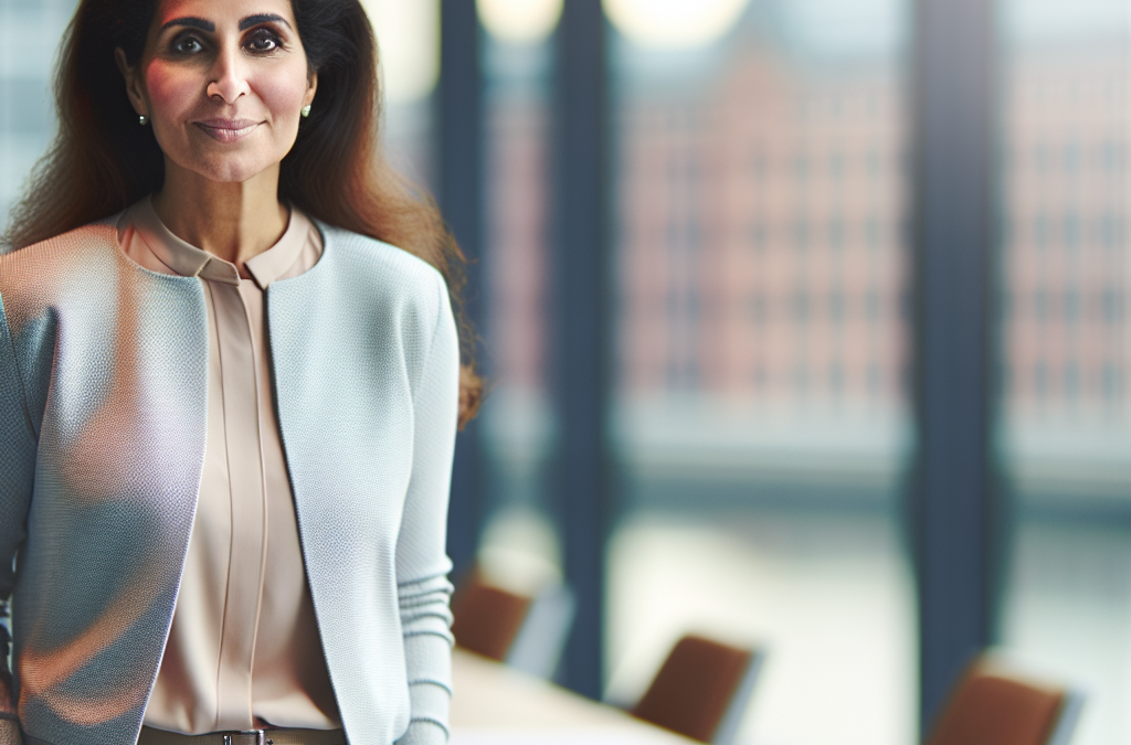 Entrepreneur in a modern Northern Virginia office discussing AI and education innovation